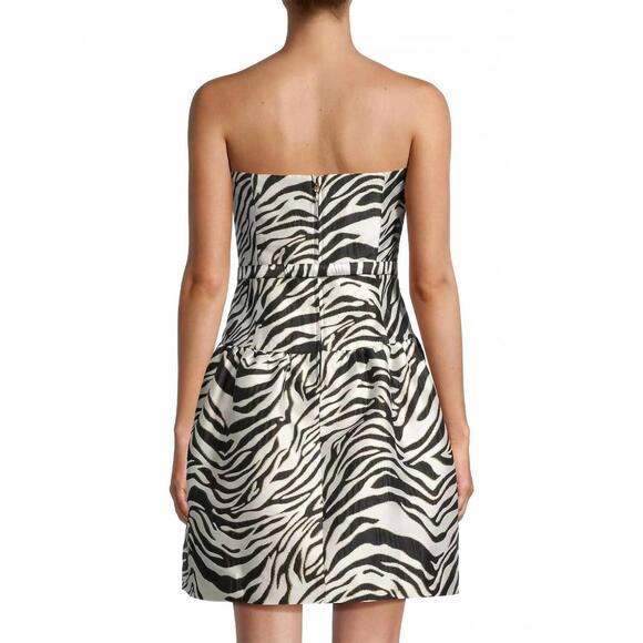 NEW LILLY PULITZER akela strapless jacquard dress in black zebra - Picture 3 of 5